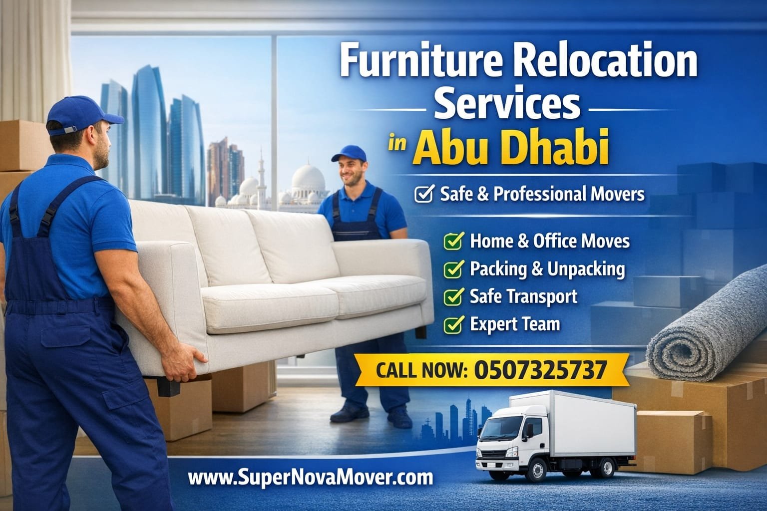 professional super nova mover furniture relocation services in Abu dhabi