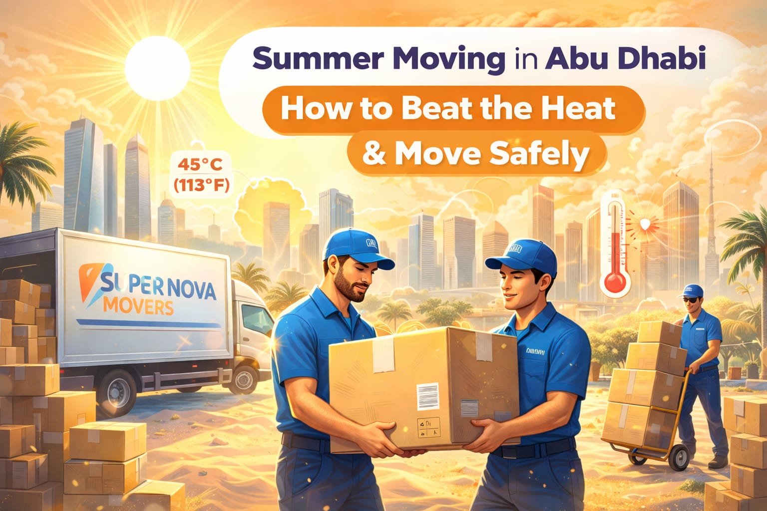summer moving in abu dhabi by super nova movers