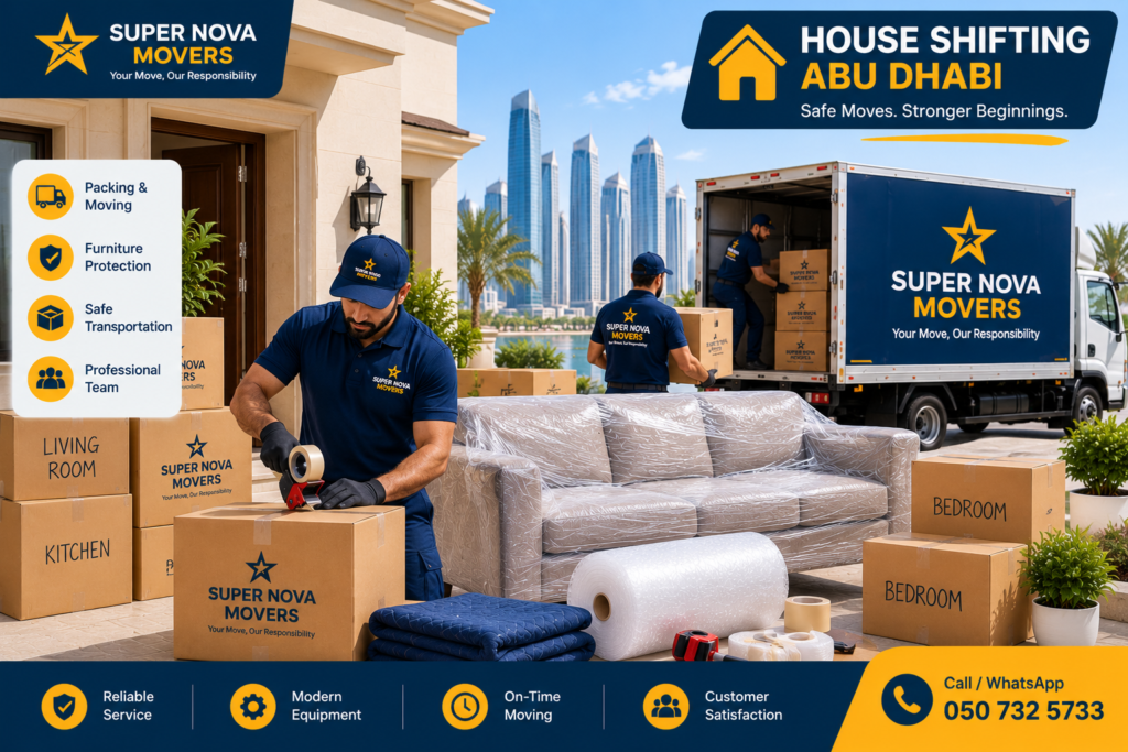 house shifting checklist Abu Dhabi 2026