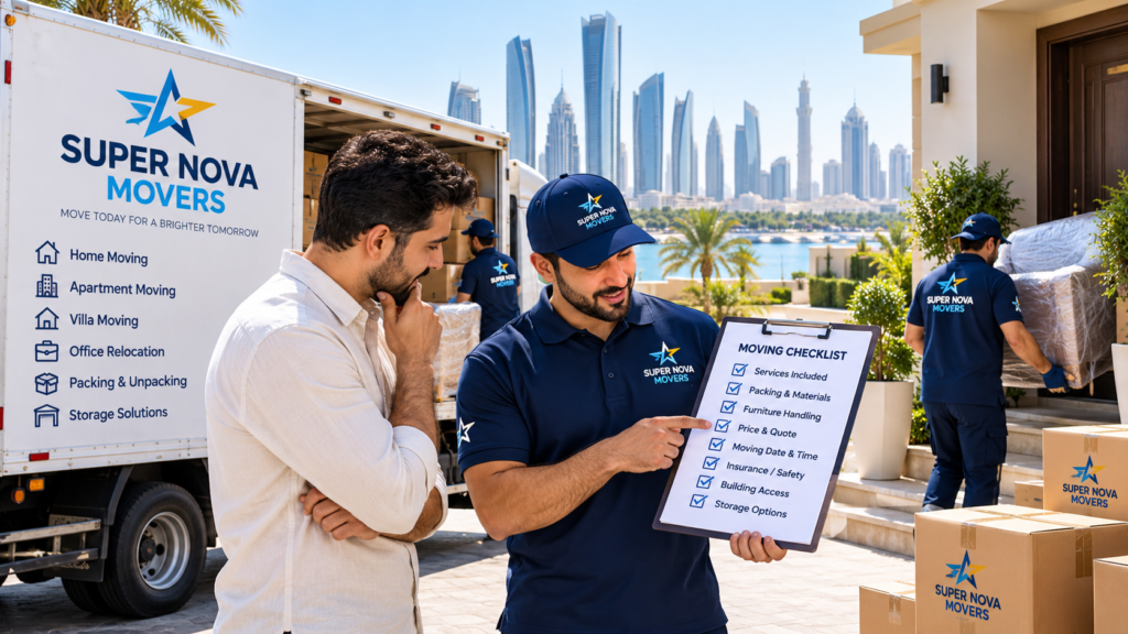 questions to ask movers Abu Dhabi