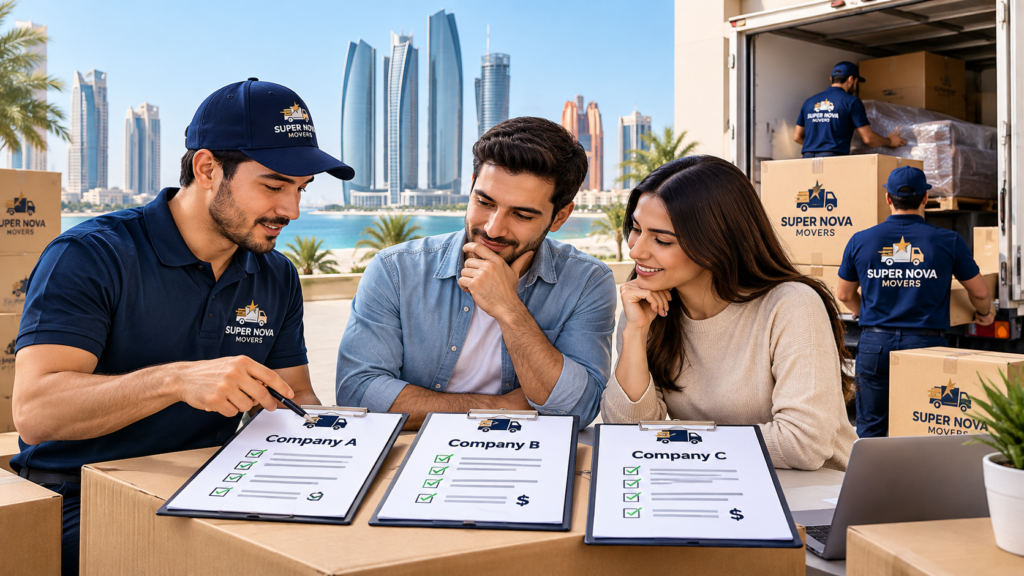 Compare moving companies Abu Dhabi before booking